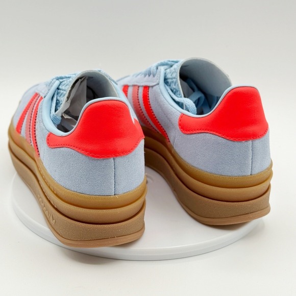 adidas Gazelle Bold J Size 7 Big Kids Sneakers Sky Solar Red JR5950, New - Picture 8 of 9